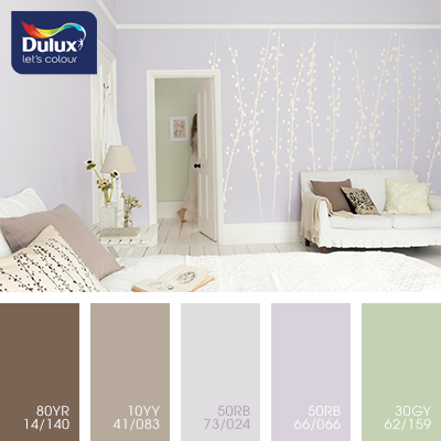Цвет Dulux 50RB 73/024 (пастельный) в интерьере спальни (фото)