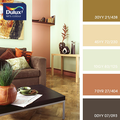 Цвет Dulux 70YR 27/404 (розовый) в интерьере гостиной (фото)