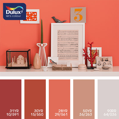 Цвет Dulux 50YR 36/263 (розовый) в интерьере зала (фото)