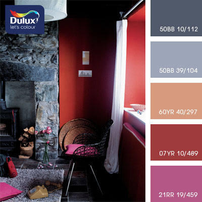 Цвет Dulux 60YR 40/297 (розовый) в интерьере зала (фото)