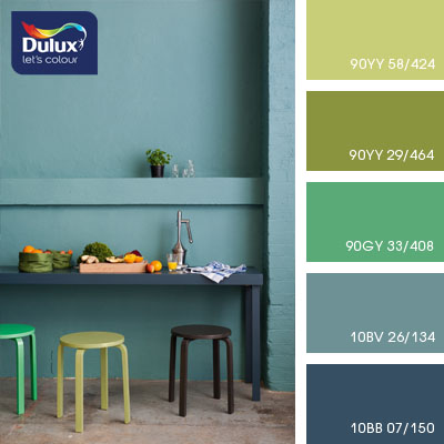 Цвет Dulux 90YY 58/424 (салатовый) в интерьере зала (фото)