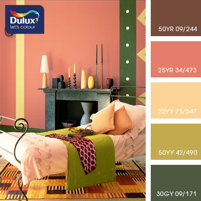 Цвет Dulux 50YR 09/244 (кофейно-коричневый) в интерьере спальни (фото)