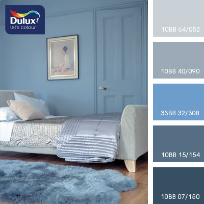 Цвет Dulux 10BB 07/150 (синий) в интерьере гостиной (фото)