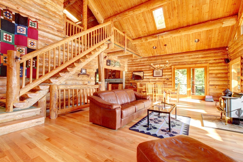 Фото интерьера деревянного дома, покрашенного Пинотекс Интерьер, 556 Карамель