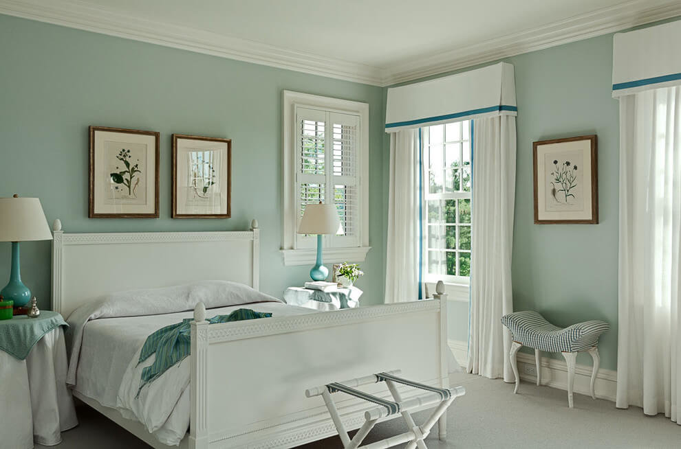 Цвет Dulux 24GY 85/110 (пастельный зеленый) в интерьере спальни (фото)