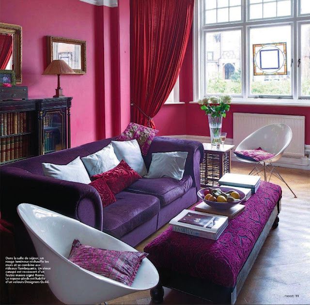 Цвет Dulux 43RR 19/444 (розовый) в интерьере гостиной (фото)