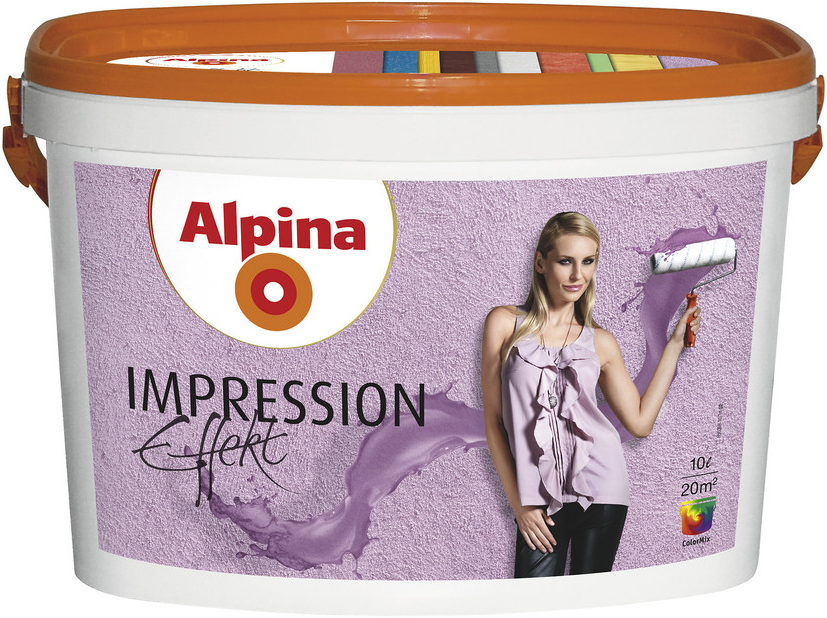 Alpina Impression Effekt, краска структурная дисперсионная, белая