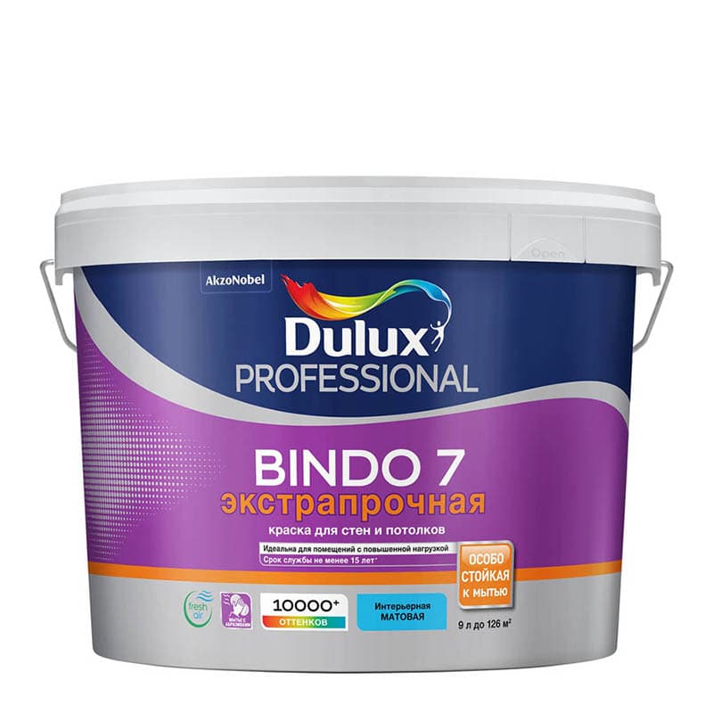 Dulux Bindo 7 BW, краска для стен и потолков, 1 л.