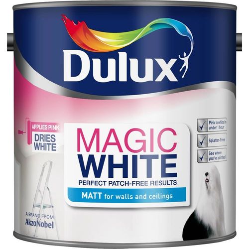 Dulux Magic White, Ослепительно Белая матовая краска для потолков и стен, 5 л