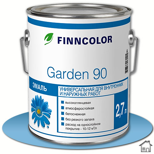 Finncolor Garden 90 База A, эмаль по металлу и дереву, 2,7 л.