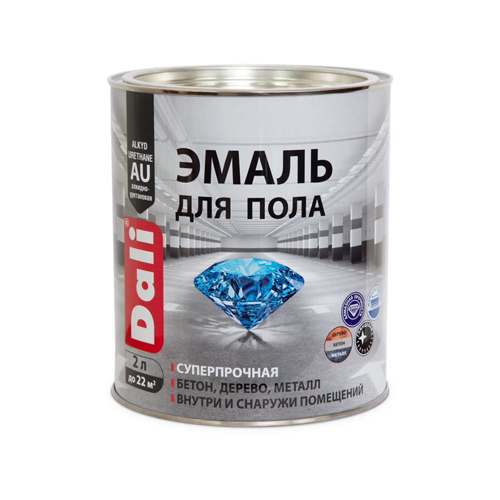 Эмаль для пола Dali, 9л (RAL 7032 бежевый, RAL 3009 красно-коричневый, RAL 7040 cерый)
