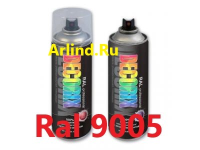Ral 9005 спрей 520 мл, краска-аэрозоль (темно-черная) Decorix