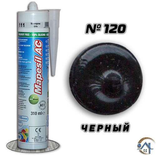 Силиконовый герметик Mapei Mapesil AC 120 Черный, 310 мл.