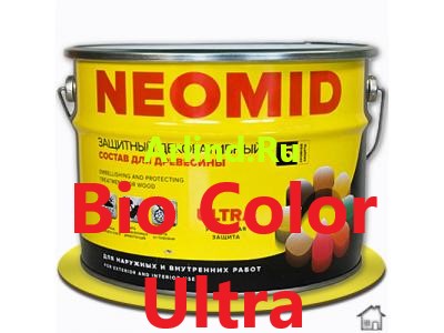 Neomid Bio Color Ultra, лессирующий антисептик для  древесины, 9 л.