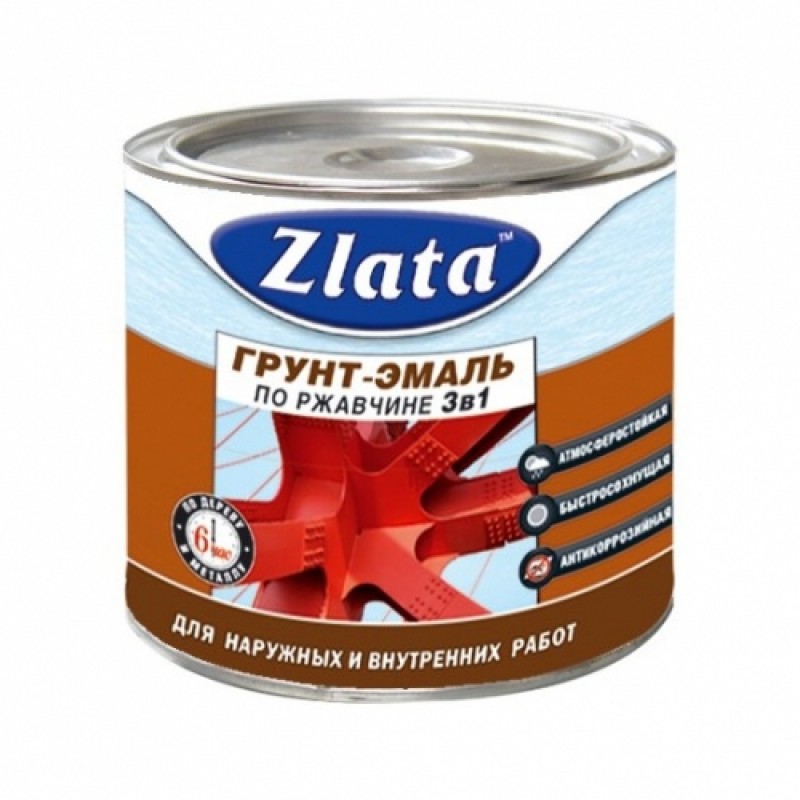 Грунт-эмаль 2,4кг (жёлтая) по ржавчине (Zlata)