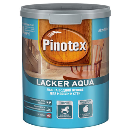 Pinotex Lacker Aqua 70 / Пинотекс Аква Лак (9л) на водной основе для стен и мебели глянцевый