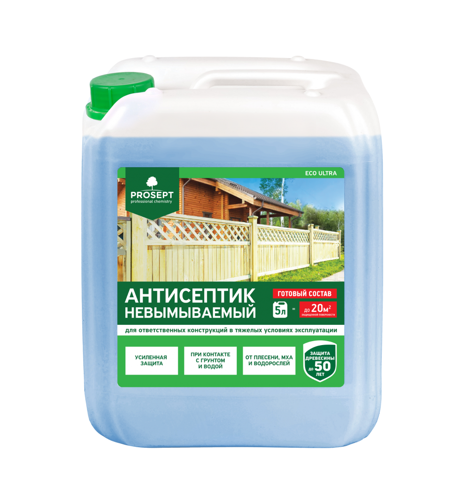 Prosept Eco Ultra, невымываемый антисептик, 10 л.