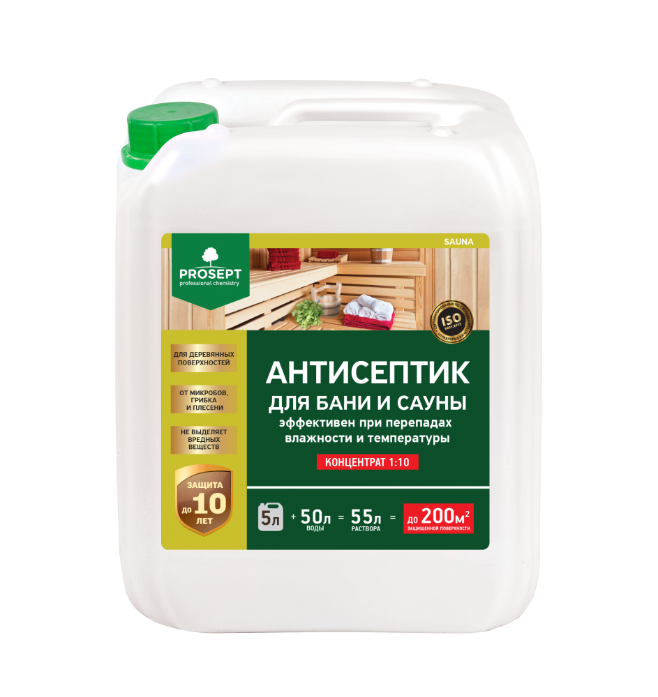 Prosept Sauna, антисептик для бань и саун (1:10), 5 л.