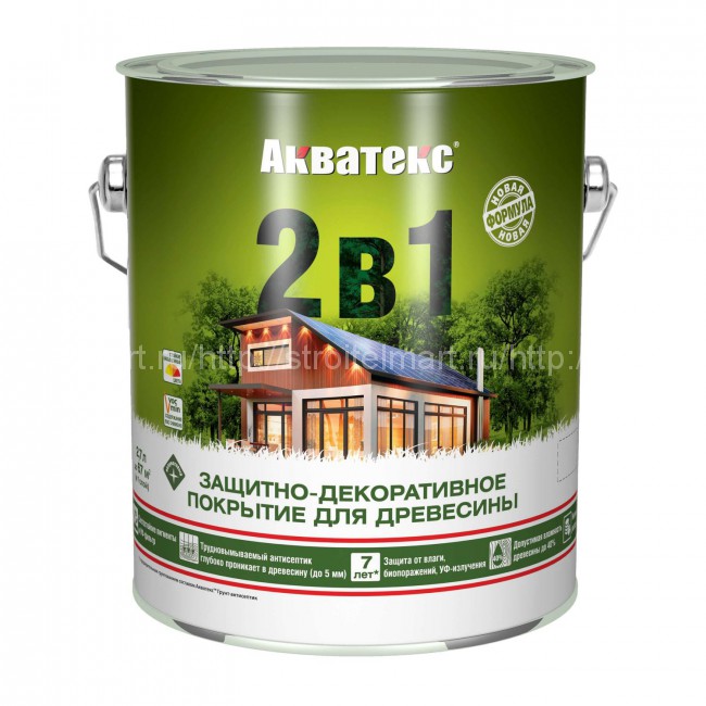 Акватекс 2,7 л (2 в 1), антисептик для дерева, Рогнеда