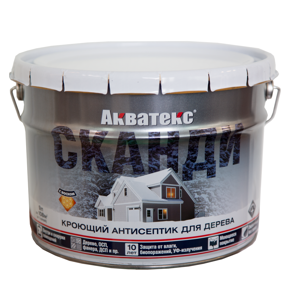Акватекс Сканди, кроющий антисептик для древесины, 2,5л