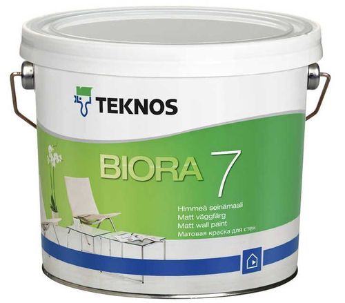 Teknos Biora 7 PM3, краска для стен и потолков, 9 л