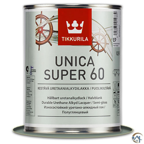 Tikkurila Unica Super EP, полуглянцевый лак по дереву, 0,9 л.