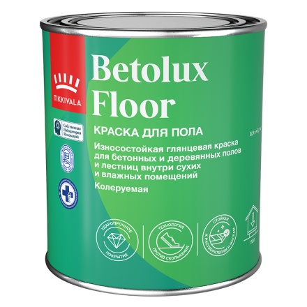TIKKIVALA (TIKKURILA) BETOLUX FLOOR / ТИККИВАЛА БЕТОЛЮКС ФЛОР краска для пола алкидно-уретановая глянцевая, база С 0,9 л