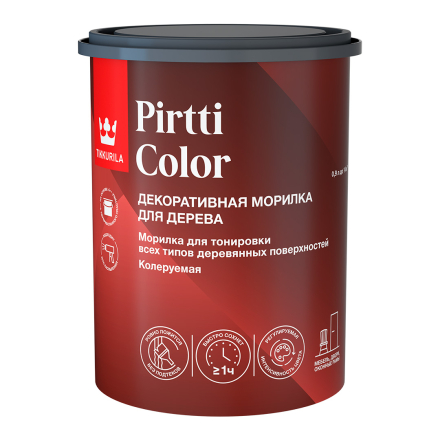 TIKKIVALA(TIKKURILA) PIRTTI COLOR / ТИККИВАЛА ПИРТТИ КОЛОР морилка декоративная для дерева, колеруемая, 0,9л
