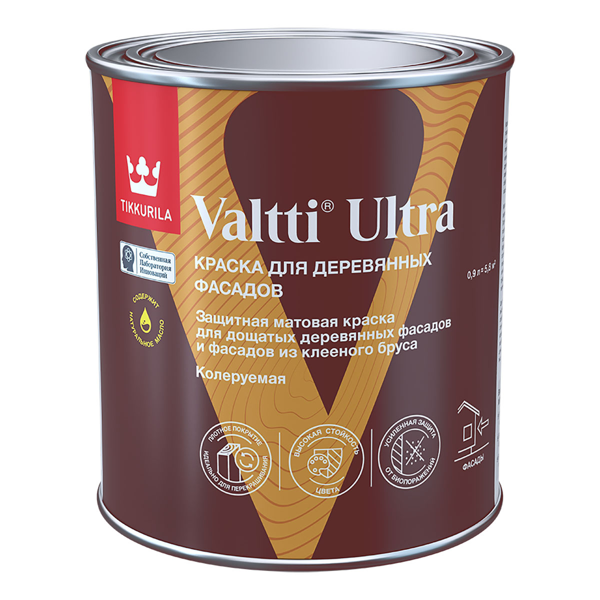 Tikkurila Valtti Ultra краска для деревянных фасадов матовая, база A (0,9 л)