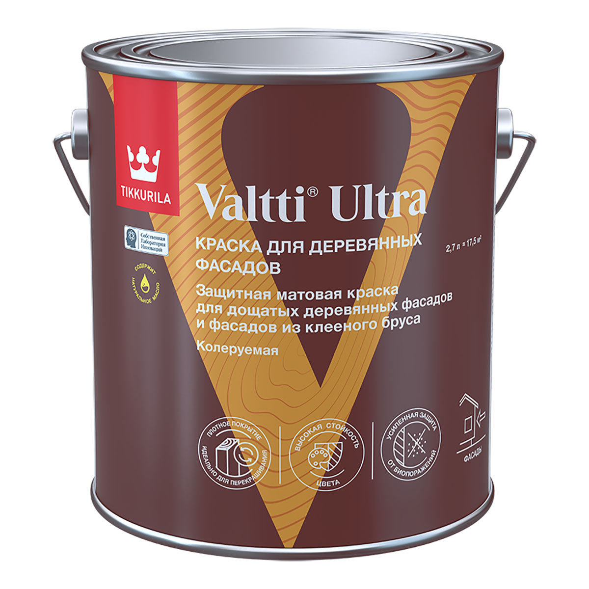 Tikkurila Valtti Ultra краска для деревянных фасадов матовая, база A (2,7 л)
