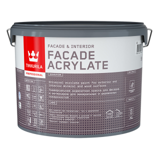 Краска Tikkurila Facade Acrylate (Фасад Акрилат) А / Акрилат универсальная акрилатная краска 9 л