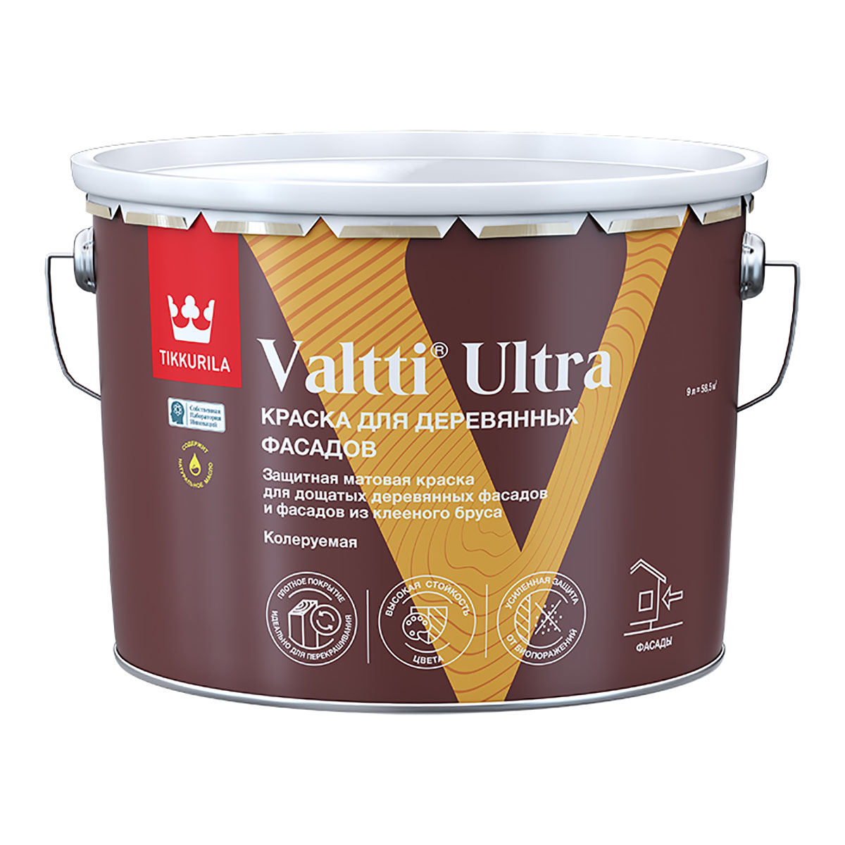 Tikkurila Valtti Ultra краска для деревянных фасадов матовая, база A (9 л)