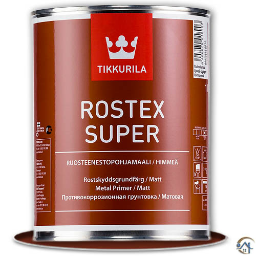 Tikkurila Rostex Super, грунтовка противокоррозионная (светло-серая), 1 л.
