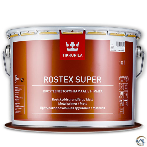 Tikkurila Rostex Super, грунтовка противокоррозионная (красно-коричневая), 10 л.