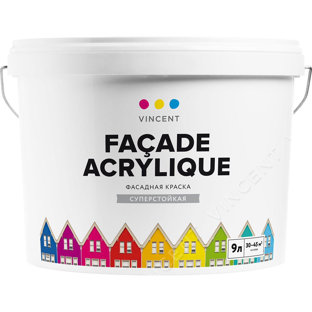 Vincent Façade Acrylique, краска фасадная, 0,9л, база С