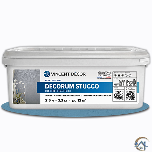 Венецианская штукатурка Vincent Decor Decorum Stucco Multieffet base Perle, 2,5 л.